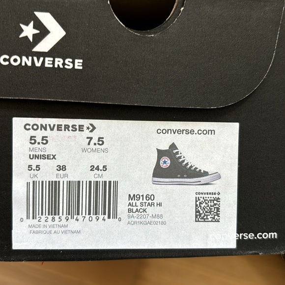 Converse Black and White High-Top Sneakers - Picture 3 of 4